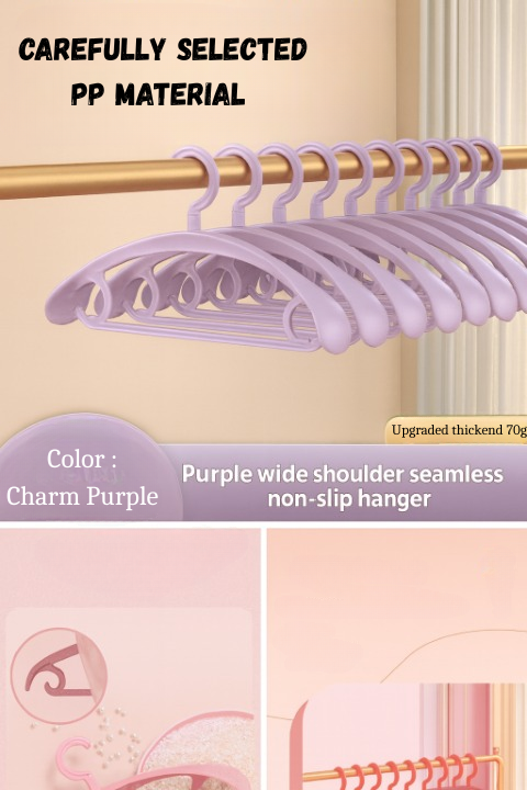 Hanger Non-Slip Wide Shoulder Rotatable Clothes Hanger (Pack of 10)