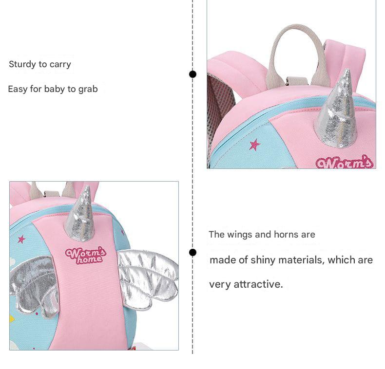 Kids Anti-Lost Backpack with Safety Rope – Dinosaur, Unicorn & Bee Design