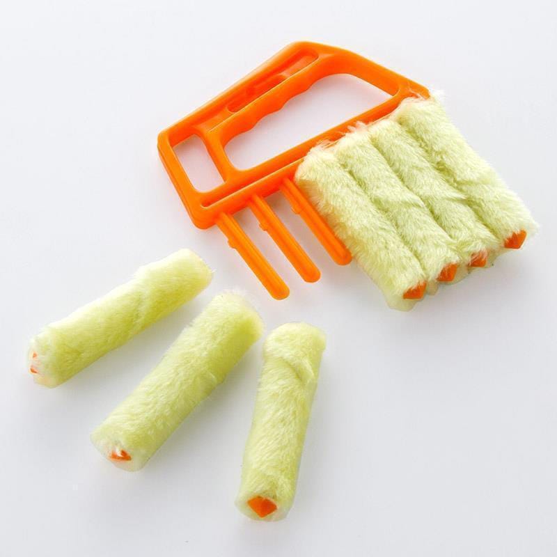 Blind Curtains Cleaning Tool – Double-Sided Microfiber Duster for Louvers, Window Blinds, AC Vents | India Dealz