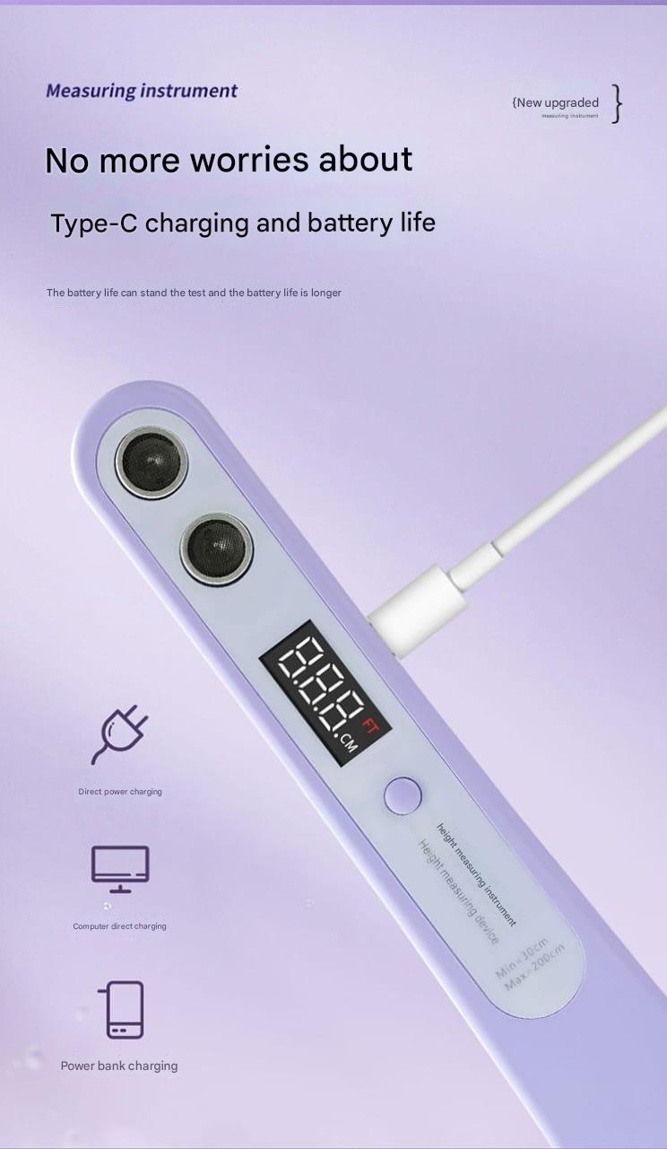 Smart Digital Height Measuring Device with LED Display for Kids & Adults – Rechargeable Ultrasonic Sensor