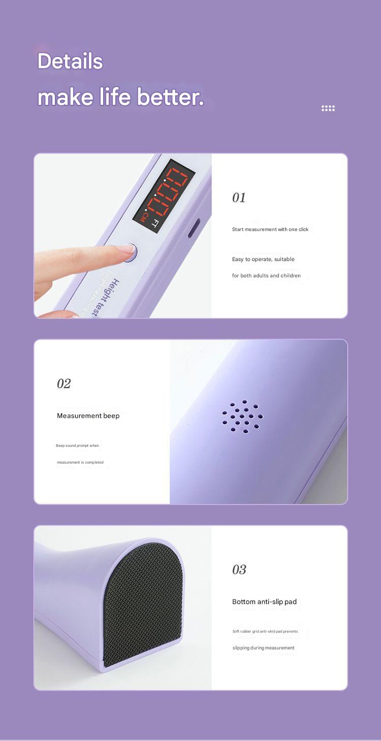 Smart Digital Height Measuring Device with LED Display for Kids & Adults – Rechargeable Ultrasonic Sensor