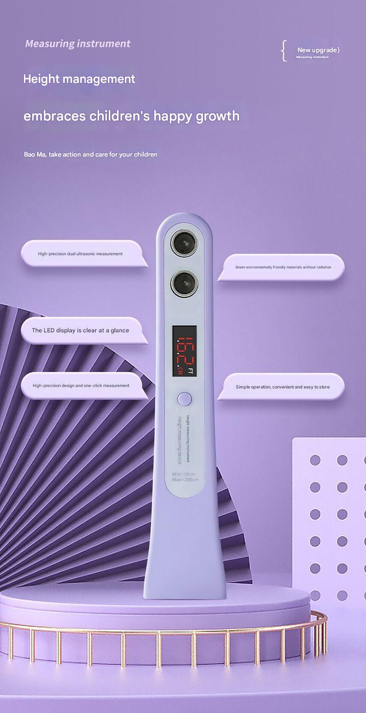 Smart Digital Height Measuring Device with LED Display for Kids & Adults – Rechargeable Ultrasonic Sensor