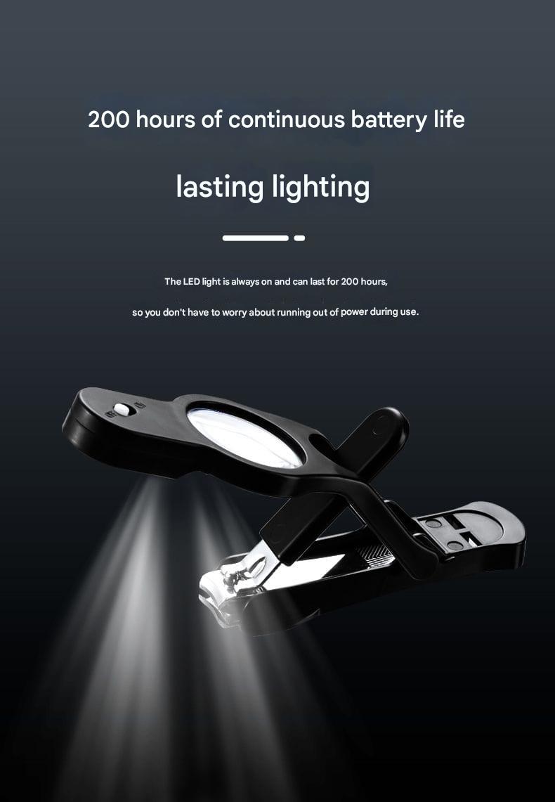 LED Nail Clippers with Magnifying Glass – Anti-Splash Nail Cutter for Kids, Elderly & Adults | Precision Manicure Tool