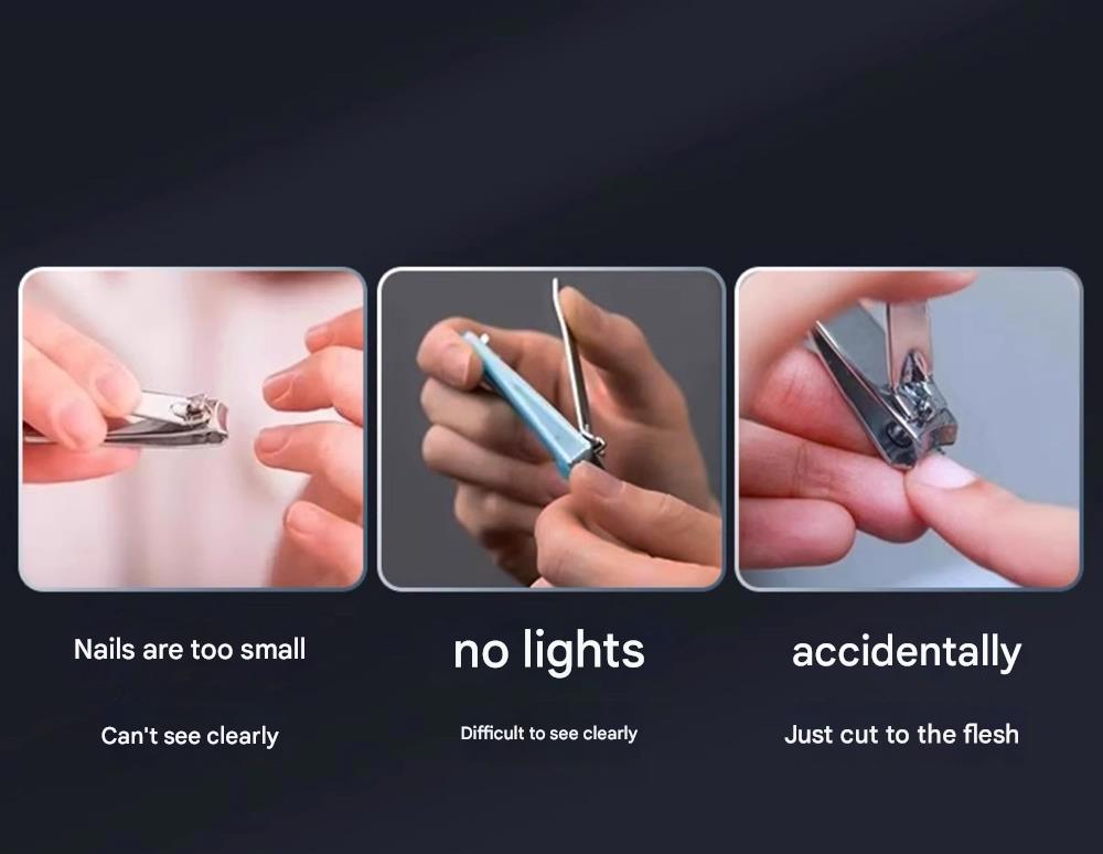LED Nail Clippers with Magnifying Glass – Anti-Splash Nail Cutter for Kids, Elderly & Adults | Precision Manicure Tool