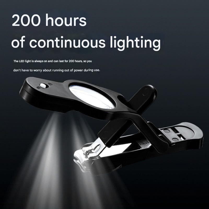 LED Nail Clippers with Magnifying Glass – Anti-Splash Nail Cutter for Kids, Elderly & Adults | Precision Manicure Tool