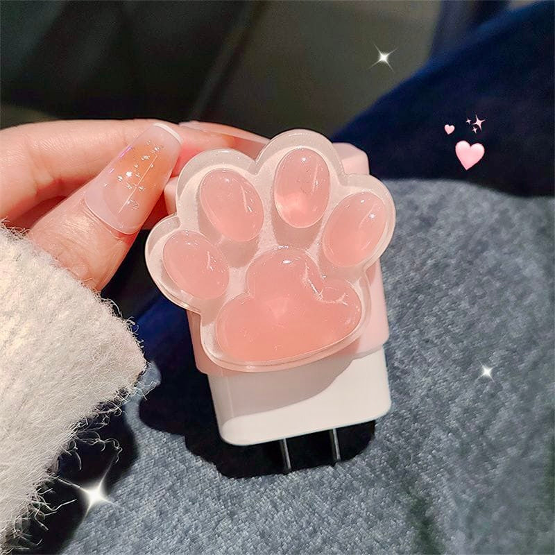 iPhone 20W Cat Claw Charger Case – Cute Pink Paw Design with Cable Protection