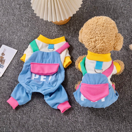 Happy Paws Colorful Dungaree Jumpsuit for Cats & Dogs