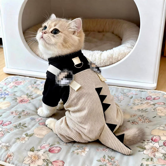 Cute Dino Design Overall Wear for Cats and Dogs