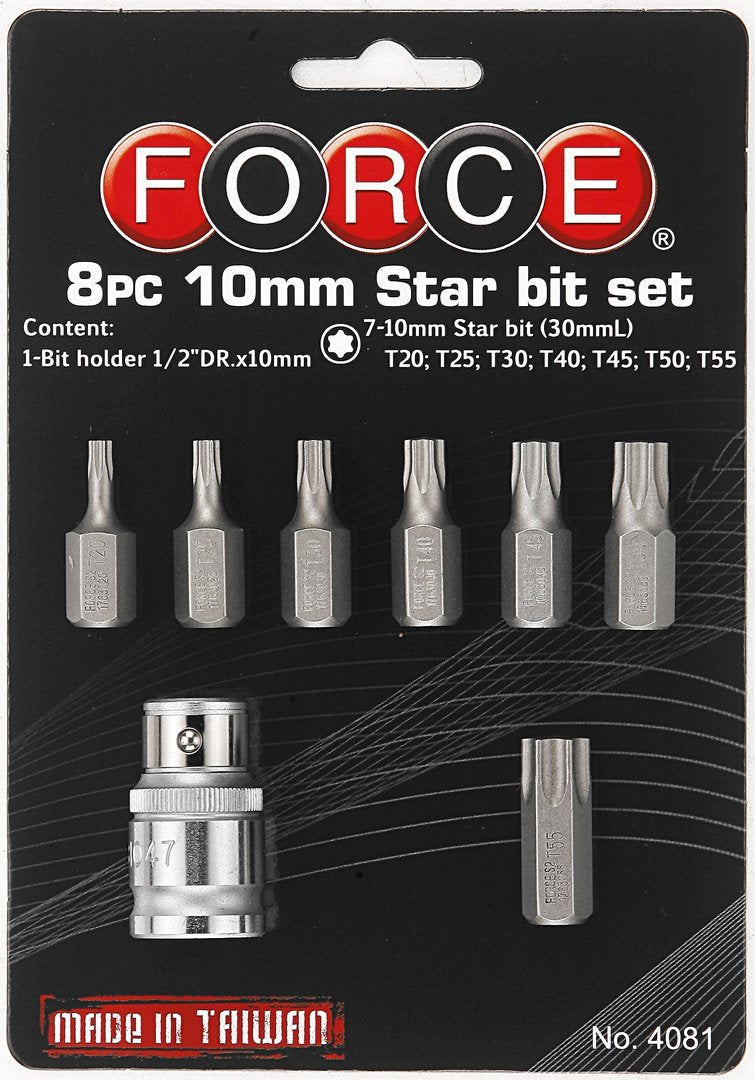 Force 8pc 10mm Star Bit Set (Code-4081)