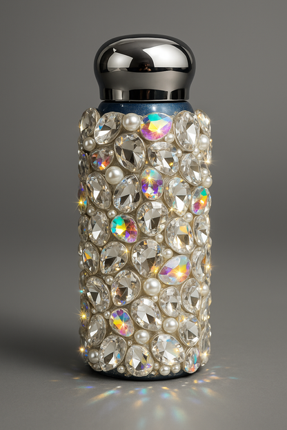 Rhinestone Stainless Steel Water Bottle – Cute Doll Design