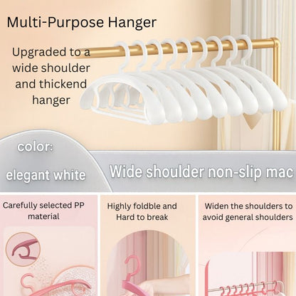 Hanger Non-Slip Wide Shoulder Rotatable Clothes Hanger (Pack of 10)