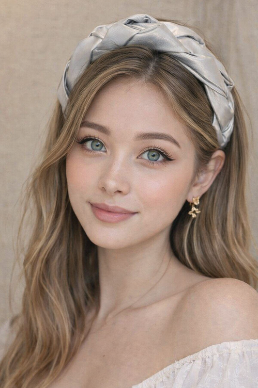 Luxe Silver Braided Headband – Timeless Elegance in Faux Leather