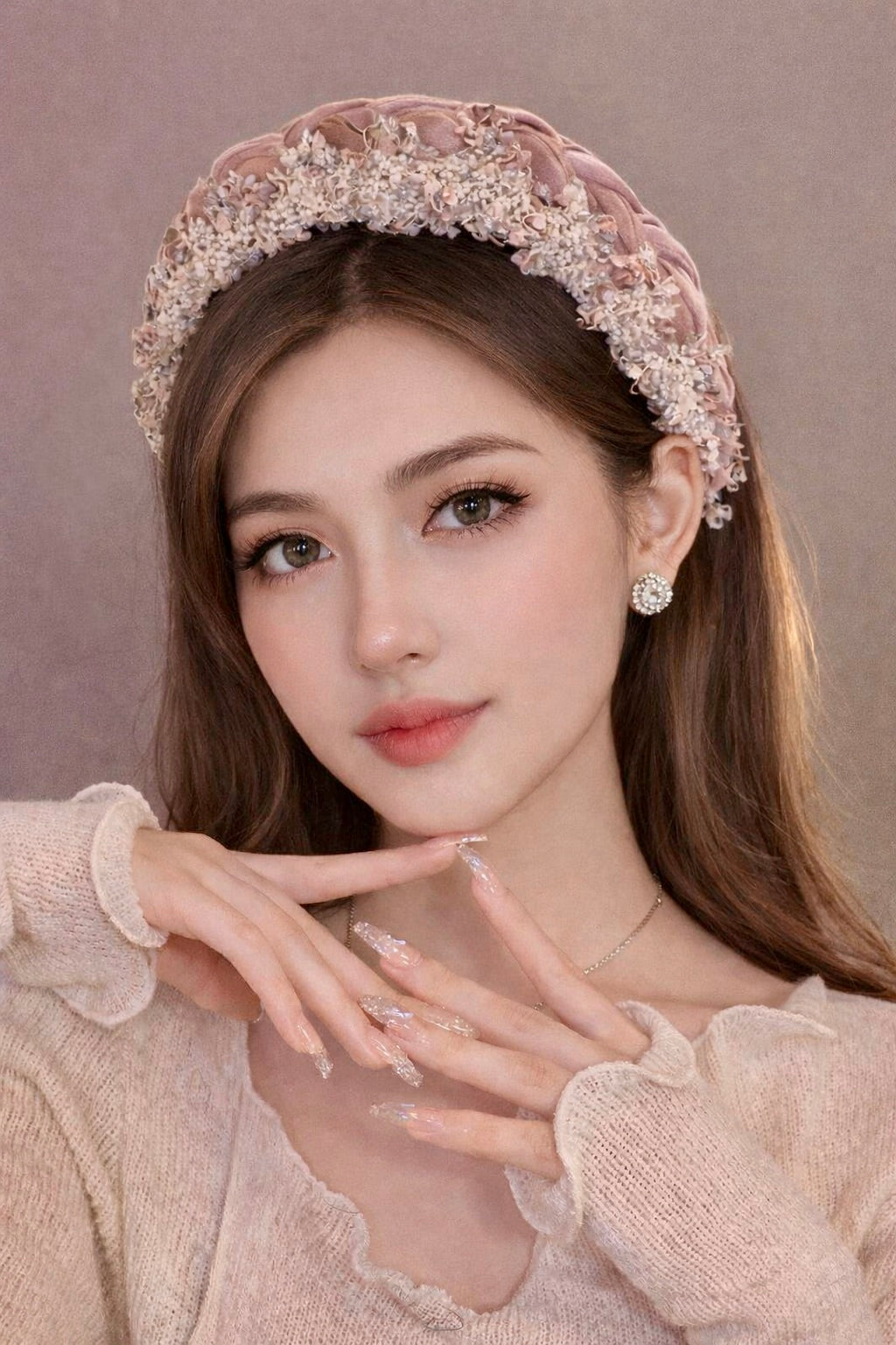 French Braided Crystal Headband – Luxury Floral Rhinestone Hairband