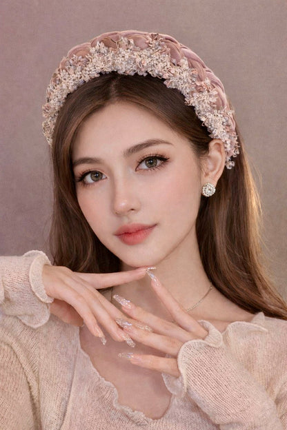 French Braided Crystal Headband – Luxury Floral Rhinestone Hairband