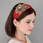 3D Flower Embellished Headband – Luxury Textured Hairband with Crystal Detail