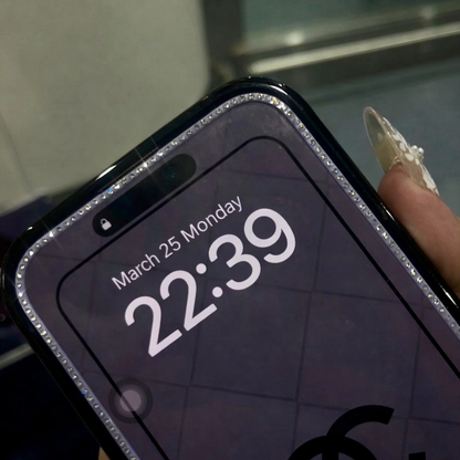 Diamond-Edged Privacy & HD Screen Protector for iPhone | Crystal Border, Anti-Spy, Full Coverage Glass