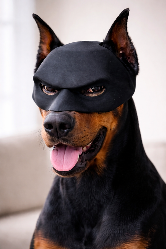 Batman-Style Pet's Mask – Black Superhero Costume Mask for Pets