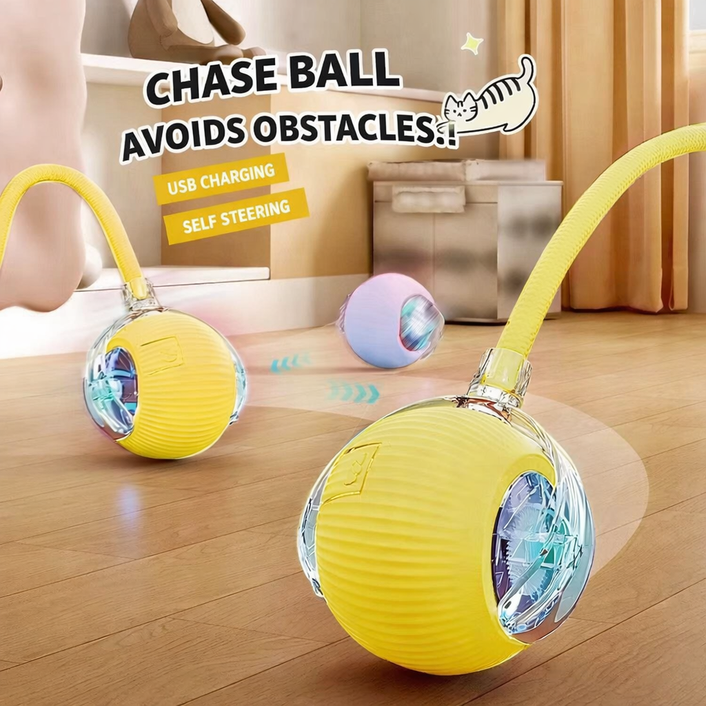 Smart Interactive Rolling Ball Toy for Cats & Dogs – USB Rechargeable, Self-Steering