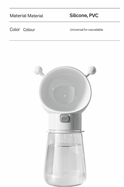 Portable Pet Water Bottle with Bowl – 430ml Leak-Proof Travel Water Dispenser for Dogs & Cats