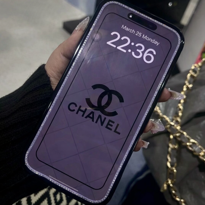 Diamond-Edged Privacy & HD Screen Protector for iPhone | Crystal Border, Anti-Spy, Full Coverage Glass