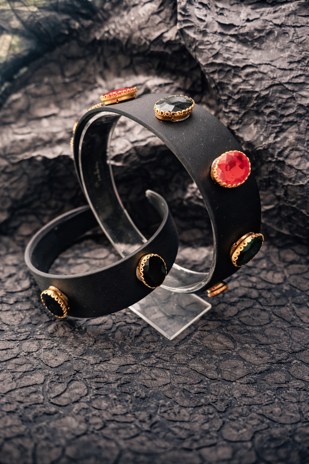 Midnight Gem Luxe Headband | Bold Crystal Embellished Black Hairband | Statement Accessory