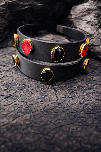 Midnight Gem Luxe Headband | Bold Crystal Embellished Black Hairband | Statement Accessory