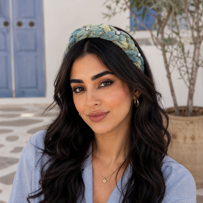 Denim Star Braided Headband