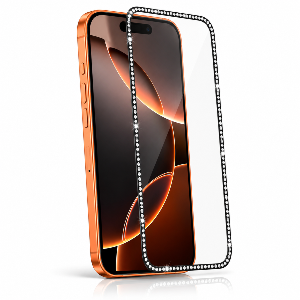 Diamond-Edged Privacy & HD Screen Protector for iPhone | Crystal Border, Anti-Spy, Full Coverage Glass