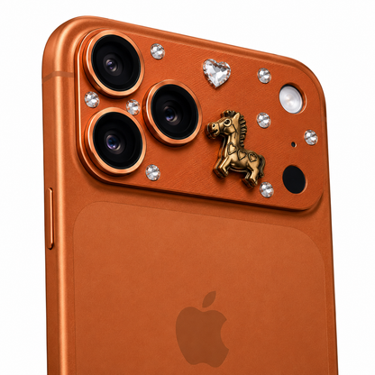 Golden Horse Crystal Camera Guard for iPhone 17 Pro Max