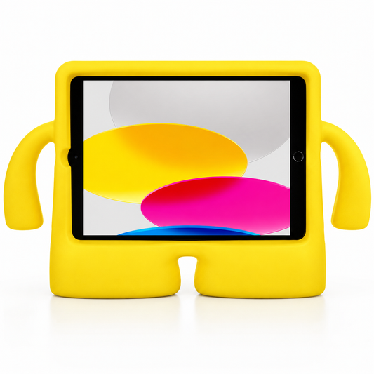 Kids Friendly Shockproof iPad Cover with Handle – Fits iPad 10th Gen, Air, Pro & Mini (Blue / Yellow / Green)