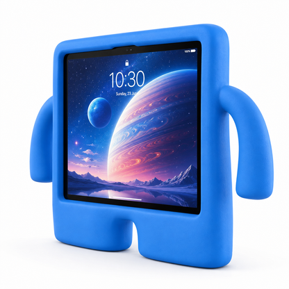 Kids Friendly Shockproof iPad Cover with Handle – Fits iPad 10th Gen, Air, Pro & Mini (Blue / Yellow / Green)