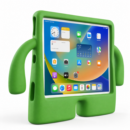 Kids Friendly Shockproof iPad Cover with Handle – Fits iPad 10th Gen, Air, Pro & Mini (Blue / Yellow / Green)