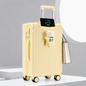 Cabin Bag 20 Inches with USB Port & Cup Holder – Cream White, Black, Lemon Yellow, Sky Blue, Pink | Lightweight ABS+PC Travel Luggage