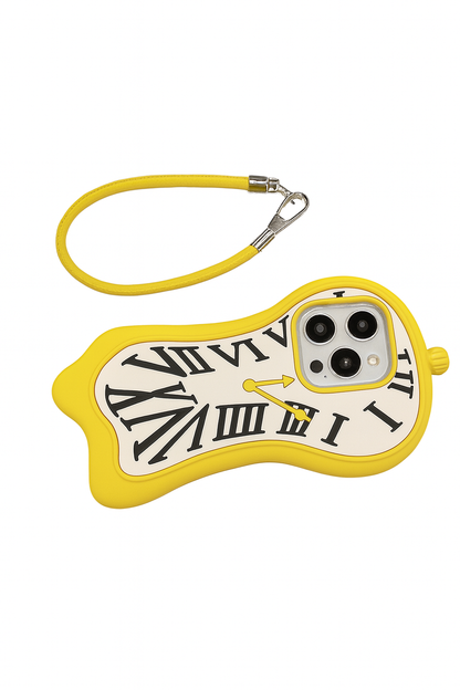 Melting Clock Design iPhone Case with Strap – Compatible with iPhone