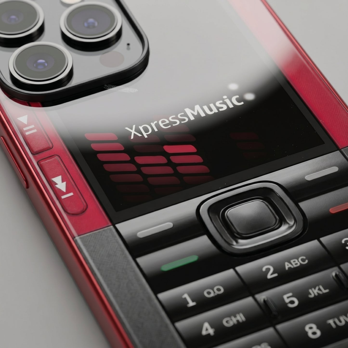 Retro Nokia XpressMusic Style iPhone Case – Keypad Back Cover for iPhone 14/15/16 Series