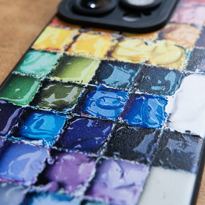 Color Palette Textured Soft TPU iPhone Case – Vibrant & Artistic Design