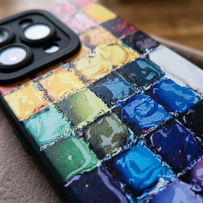 Color Palette Textured Soft TPU iPhone Case – Vibrant & Artistic Design