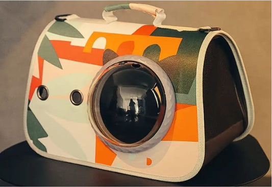 Portable Pet Carrier Bag with Space Capsule Window & Ventilation – Travel Pet Backpack for Cats & Small Dogs