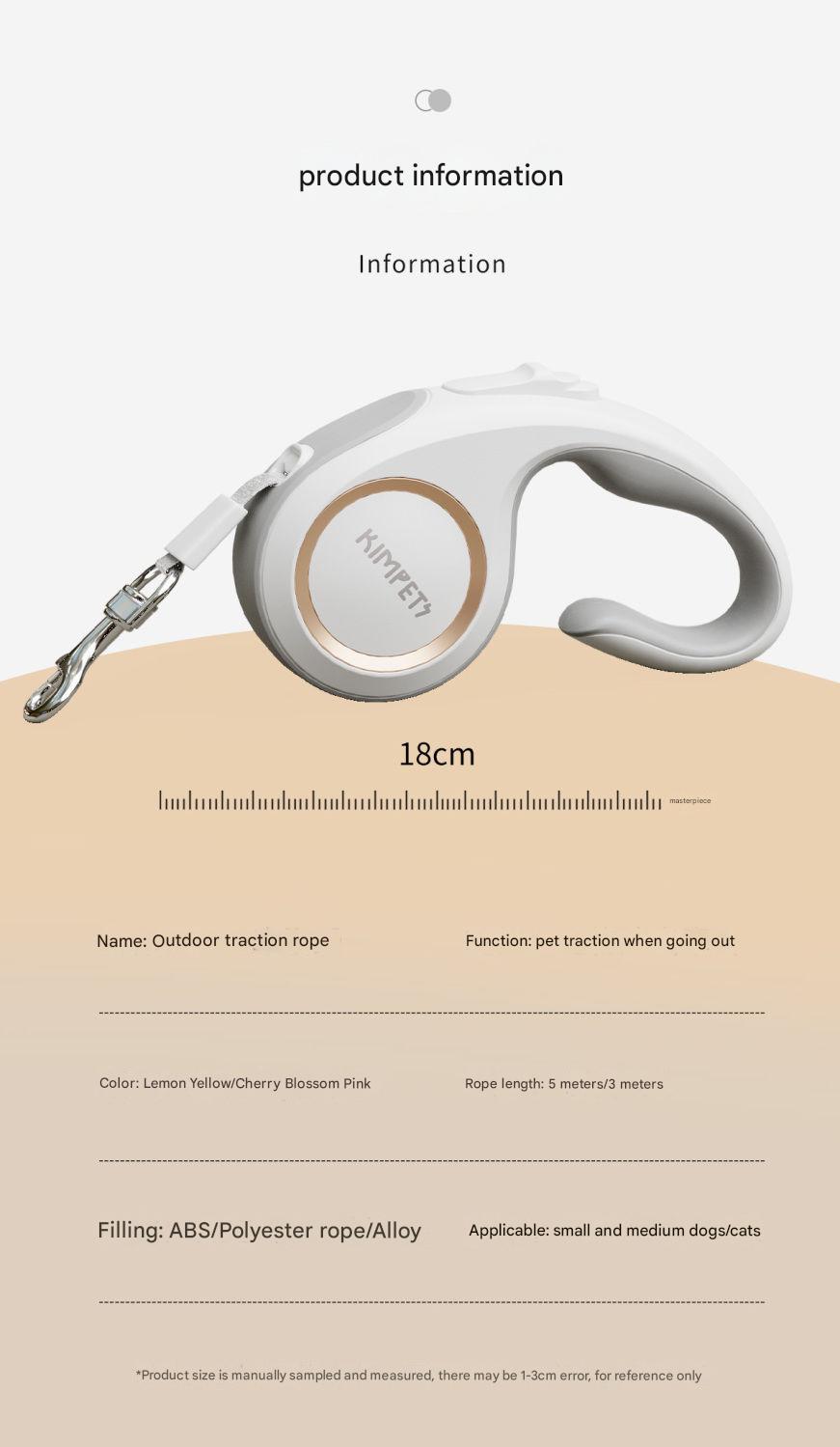 Retractable Dog Leash – 5M Durable Automatic Pet Lead with One-Touch Lock for Small & Medium Dogs and Cats