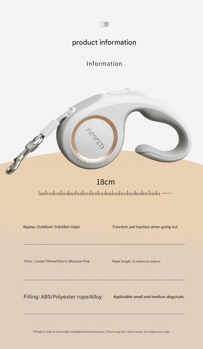 Retractable Dog Leash – 5M Durable Automatic Pet Lead with One-Touch Lock for Small & Medium Dogs and Cats