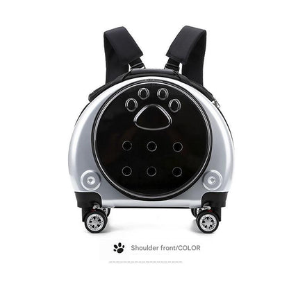 Backpack with paw print design on a white background