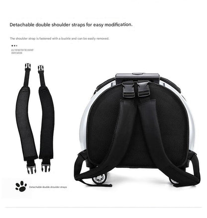 Backpack with detachable double shoulder straps on a white background
