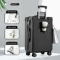 Cabin Bag 20 Inches with USB Port & Cup Holder – Cream White, Black, Lemon Yellow, Sky Blue, Pink | Lightweight ABS+PC Travel Luggage