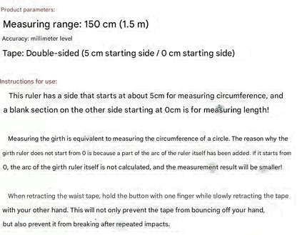 Automatic Measurement Tape for Kids | Cute Cartoon Body & Waist Measuring Tool | 150cm Double-Sided Soft Tape