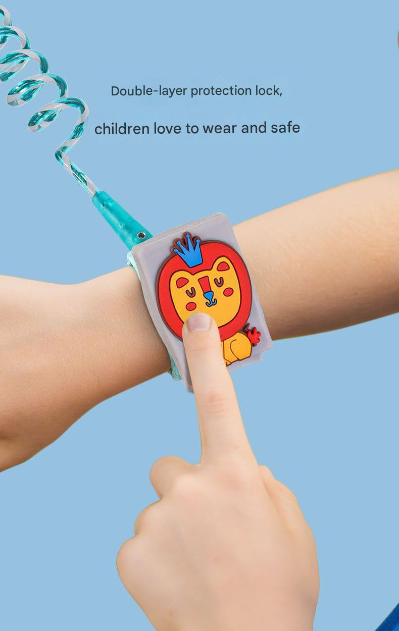 Kids Anti-Lost Wrist Link with Lock – Reflective Safety Rope (2M) | Child Safety Harness for Toddlers & Kids