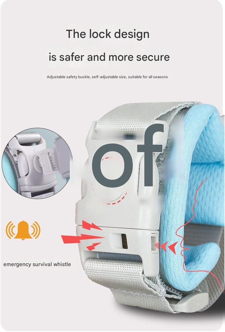 Baby Safety Anti-Lost Harness Leash – 2M Adjustable Strap & Wristband, Reflective, One-Touch Release (Sakura Pink & Mint Blue)