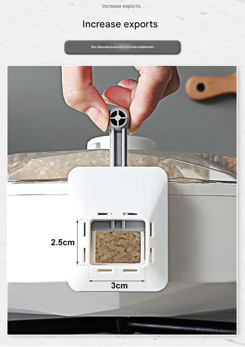 Wall-Mounted Rotating Grain Storage Box – 360° Partitioned Dispenser for Rice, Pulses, and Grains