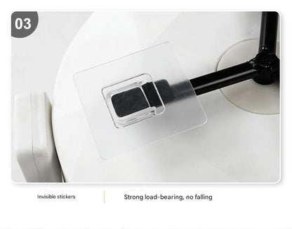 Transparent sticker on a white surface with text 'Invisible stickers' and 'Strong load-bearing, no falling'.