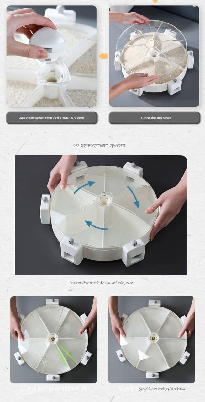 Step-by-step assembly instructions for a kitchen tool on a gray background