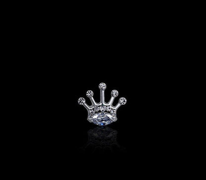 Regal Crown Brooch Pin – Crystal Lapel Pin (Navette Center)